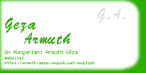 geza armuth business card