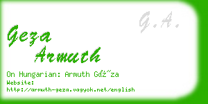 geza armuth business card